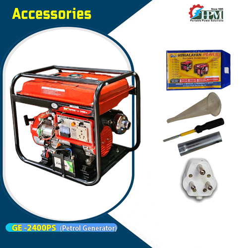 2.1 KVA Portable Generator, Recoil Start, Petrol Run, Model GE-2400P